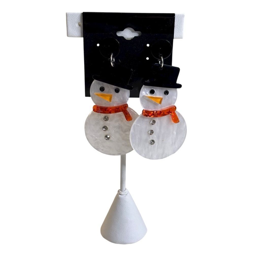 Adorable Lightweight Festive Snowman Earrings